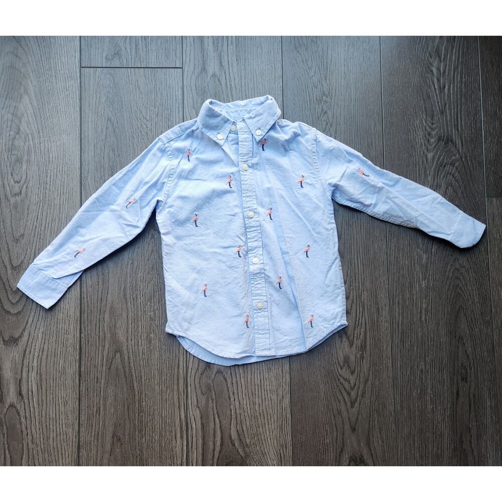 Janie and Jack Flamingo Oxford Shirt,3t